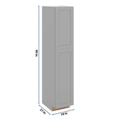 J&K Castle Grey S5 Pantry w/Roll-Out Trays 18" W x 90" H x 27" D