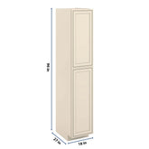 J&K Pearl Glazed H9 Pantry w/Roll-Out Trays 18" W x 96" H x 27" D