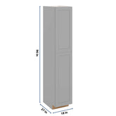 J&K Castle Grey S5 Pantry w/Roll-Out Trays 18" W x 96" H x 27" D
