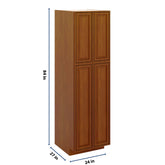 J&K Mocha Glazed K10 Pantry w/Roll-Out Trays 24" W x 84" H x 27" D