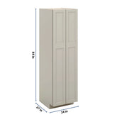 J&K Pebble B6 Pantry w/Roll-Out Trays 24" W x 84" H x 27" D
