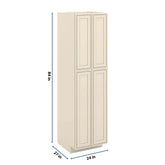 J&K Pearl Glazed H9 Pantry w/Roll-Out Trays 24" W x 90" H x 27" D