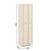 J&K Pearl Glazed H9 Pantry w/Roll-Out Trays 24" W x 96" H x 27" D