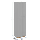 J&K Castle Grey S5 Pantry w/Roll-Out Trays 24" W x 96" H x 27" D