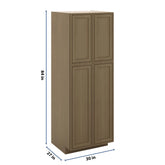 J&K Hazel H8 Pantry w/Roll-Out Trays 30" W x 84" H x 27" D
