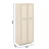 J&K Pearl Glazed H9 Pantry w/Roll-Out Trays 30" W x 84" H x 27" D