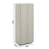 J&K Pebble B6 Pantry w/Roll-Out Trays 30" W x 84" H x 27" D