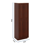 J&K Mahogany J5 Pantry w/Roll-Out Trays 30" W x 96" H x 27" D
