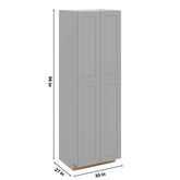 J&K Castle Grey S5 Pantry w/Roll-Out Trays 30" W x 96" H x 27" D