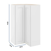 CNC Luxor 5-Piece White 24" W X 42" H Corner Wall Cabinet