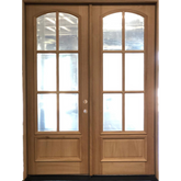 6/0x8/0 Exterior Mahogany Prehung Double Door | Arched 6 Lite