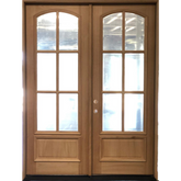 6/0x8/0 Exterior Mahogany Prehung Double Door | Arched 6 Lite