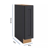 Modernform Cabinet Onyx Black Shaker 09" W X 34 1/2" H X 24" D Full Height Single Door Base Cabinet