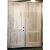 6/0x8/0 Exterior Mahogany 2 Panel Arched Prehung Double Door