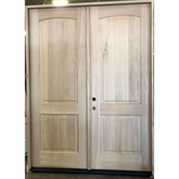 6/0x8/0 Exterior Mahogany 2 Panel Arched Prehung Double Door