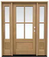 5/9x6/8 Exterior Mahogany Door 3/4 4 Lite with Sidelights