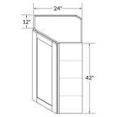 Diagonal Corner Kitchen Cabinet DC2442 Shaker Toffee LessCare 24 in. width 42 in. height 12 in. depth