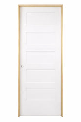 24 in x 80 in Shaker 5-Panel Solid Core Primed MDF Prehung Interior Door