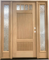 5/9x6/8 Exterior Mahogany Prehung Door | 1/7 4 Lite Glass with Sidelights