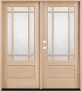 Prairie 6/0x6/8 Mahogany Prehung Front Double Door With 9 Marginal Lites