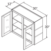 Mullion Door Wall Kitchen Cabinet WMD3030 Shaker Toffee LessCare 30 in. width 30 in. height 12 in. depth