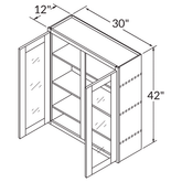 Mullion Door Wall Kitchen Cabinet WMD3042 Shaker Toffee LessCare 30 in. width 42 in. height 12 in. depth