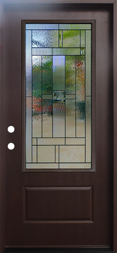Hometown 3/0x6/8 3/4 Lite Prehung Fiberglass Door in Dark Walnut