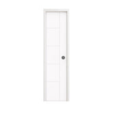 18 in. x 80 in. 1-Panel Shaker Solid Core Primed White MDF Prehung Interior Door with Black Hinges - Interior Doors