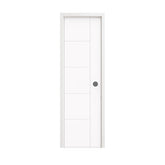 18 in. x 80 in. 1-Panel Shaker Solid Core Primed White MDF Prehung Interior Door with Black Hinges - Interior Doors