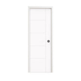 18 in. x 80 in. 1-Panel Shaker Solid Core Primed White MDF Prehung Interior Door with Black Hinges - Interior Doors