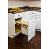Single White 50 Quart Top-Mount Trashcan Pullout for 12" Opening