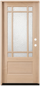 Prairie 3/0x6/8 Mahogany Prehung Front Door With 9 Marginal Lites