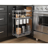 8" Polished Chrome STORAGE WITH STYLE® Metal "No Wiggle" Soft-close Utensil Base Pullout