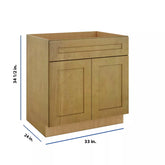 Modernform Cabinet Natural Shaker 33" W X 34 1/2" H X 24" D Double Door Sink Base Cabinet