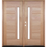 6/0x6/8 Exterior Mahogany Prehung Double Door | 1 Lite