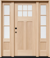 5 ft. 9 in. x 8 ft. Exterior Mahogany 6 Lite Craftsman Door with Sidelites