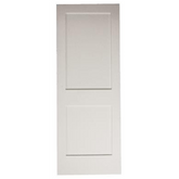 28 in x 80 in White Shaker 2-Panel Solid Core Primed MDF Interior Door Slab