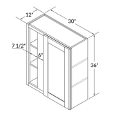 30”W x 36”H x 12”D Square Corner Wall Blind Reversible Kitchen Cabinet - Shaker Toffee