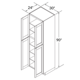 33”W x 90”H x 24”D Utility Kitchen Cabinet - Shaker Toffee