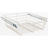 Satin Nickel Closet Pullout Basket with Slides 14"D x 17"W x 6"H