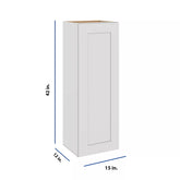 Modernform Cabinet White Shaker 15" W X 42" H X 12" D Single Door Wall Cabinet