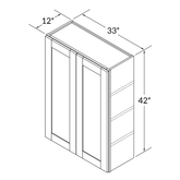 Wall Kitchen Cabinet W3342 Shaker Toffee LessCare 33 in. width 42 in. height 12 in. depth