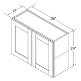 Wall Kitchen Cabinet W3624 Shaker Toffee LessCare 36 in. width 24 in. height 12 in. depth