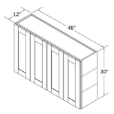 Wall Kitchen Cabinet W4830 Shaker Toffee LessCare 48 in. width 30 in. height 12 in. depth
