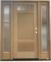5/9x6/8 Exterior Mahogany Prehung Door | 1/7 4 Lite Glass with Sidelights