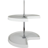 32" Kidney Two-Shelf Plastic Lazy Susan Set with Chrome Hubs