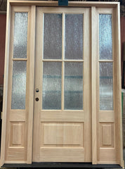 5/9x8/0 Exterior Mahogany Door 4 Lite with Sidelights
