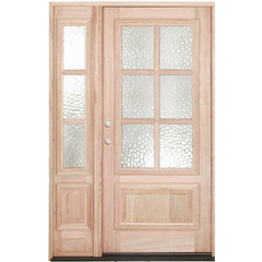 4/5x6/8 Exterior Mahogany Door with 6 Lites and One Sidelight