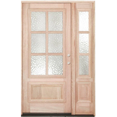 4/5x6/8 Exterior Mahogany Door with 6 Lites and One Sidelight