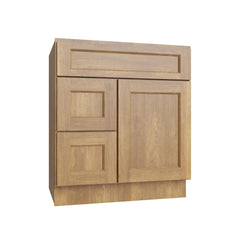 Kitchen Cabinet Distributors Brooklyn Fawn Vanity Sink Base Left Drawer Stacking Cabinet - 30" W